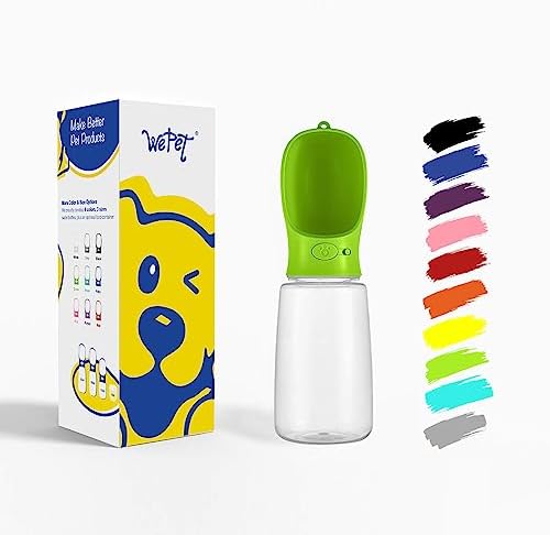 WePet Portable Dog Water Bottle, 25 OZ, Leak Proof Puppy Water Dispenser with Drinking Feeder for Pets Outdoor Walking, Hiking, Travel, Food Grade Plastic