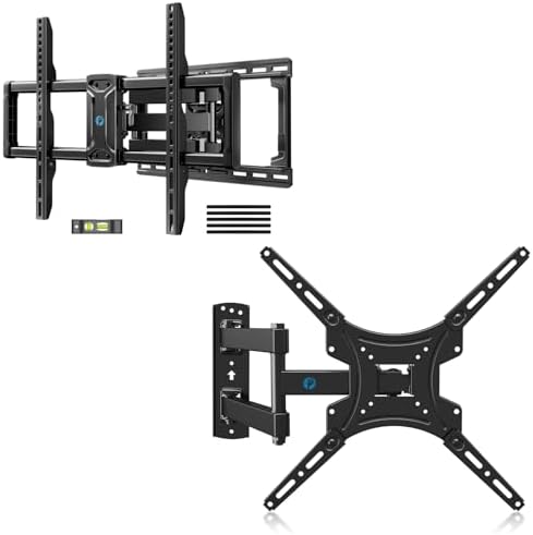 Pipishell Full Motion TV Wall Mount for 42-85 inch Flat Screen LED TV up to 132lbs & Full Motion TV Wall Mount for Most 26-55 Inch TVs