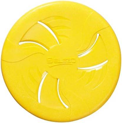 Indestructible Dog Flying Discs, Interactive Dog Flyer Toys, Soft Lightweight Dog Catch and Fetch Toys for Small Medium Dogs, Floats in Water & Safe on Teeth, 7.48 inch (Small, Yellow)