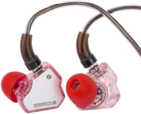 Linsoul 7Hz x Crinacle Zero:2 in Ear Monitor, Updated 10mm Dynamic Driver IEM, Wired Earbuds Earphones, Gaming Earbuds, with OFC IEM Cable for Musician (Pink)