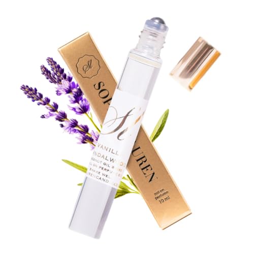 Sophia Lauren 10ML Pheromone Perfume for Women | Long Lasting Sweet Amber & Lavender Perfume Oil | Portable Parfum Pheromone Femme | Women's Perfume with Natural Coconut Roll-On (Black Amber Lavender)