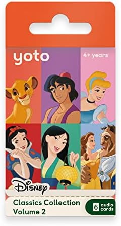 Yoto Disney Classics Collection: Vol. 2 – Kids 6 Audio Cards for Use with Player & Mini All-in-1 Audio Device, Educational Screen-Free Listening with Fun Playtime Bedtime Travel Stories, Ages 4+