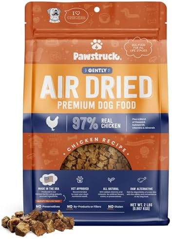 Pawstruck All Natural Air Dried Dog Food with Real Chicken, Grain-Free, Made in USA, Non-GMO & Vet Recommended, High Protein Limited Ingredient Full-Feed for All Breeds & Ages, 2lb Bag