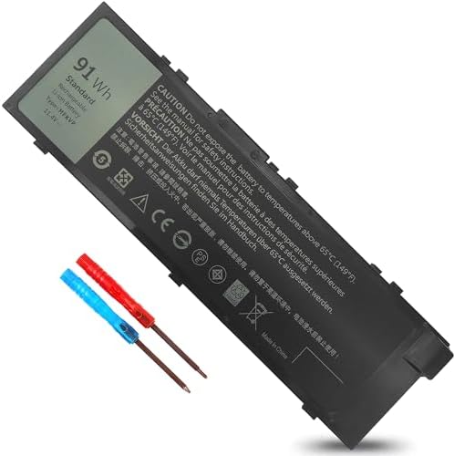 91WH Type MFKVP Laptop Battery for Dell Precision 15 7510 7520 17 7710 7720 M7510 M7710, Replacement fits 451-BBSB 451-BBSE 451-BBSF GR5D3 M28DH T05W1 TO5W1 TWCPG RDYCT 0FNY7 1G9VM, 11.4V 6-Cell