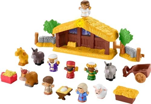 Fisher-Price Little People Toddler Toy Nativity Set with Music Lights & 18 Pieces for Christmas Pretend Play Kids Ages 1+ Years