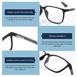 BLUEMOKY Blue Light Reading Glasses for Men，Sport Square Frame Readers, Anti Glare Computer Glasses