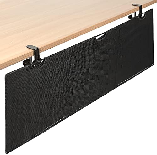 VIVO 60 Inch Clamp-on Privacy and Cable Management Organizer Sleeve, Wire Hider Kit Panel System, Desk Skirt, Black, DESK-SKIRT-60P