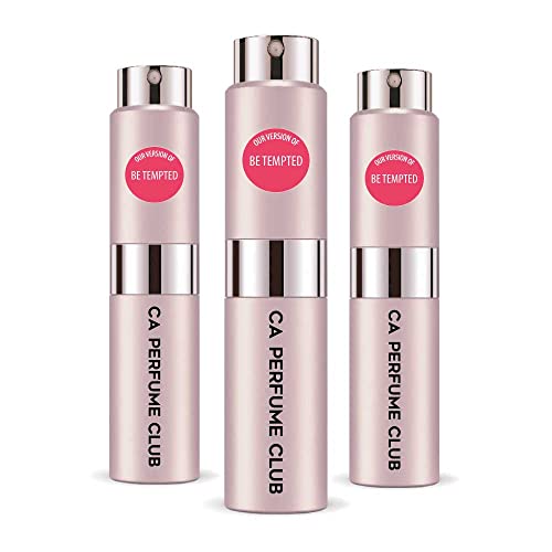 CA Perfume Impression of Donna K. Be Tempted For Women Replica Version Fragrance Dupes Concentrated Long Lasting Eau de Parfum Spray Refillable Atomizer Bottle 0.27 Fl Oz-X3