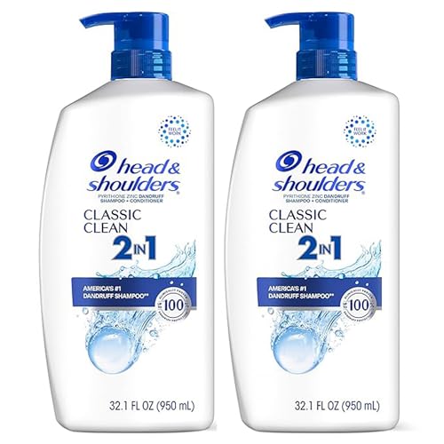 Head & Shoulders 2-in-1 Classic Clean Anti-Dandruff Shampoo & Conditioner Twin Pack, Paraben-Free, Color-Safe, Fresh Scent, 32.1 Fl Oz (Set of 2)