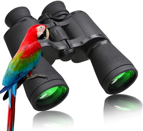 FULLJA 20x50 High Power Waterproof Binoculars for Men- Adult Binoculars for Bird Watching with Low Light Night Vision, Large Eyepiece Binoculars for Hunting, Outdoor Sports, Hiking, Operas