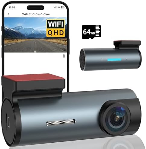 Dash Cam Front FHD 1080P,Mini Dash Camera for Cars,with 64GB Card,Car Dash Camera,Built-in WiFi App,Dashcam for Cars,Night Vision,Dash Cams,Loop Recording,150°Wide Angle,360° Rotation