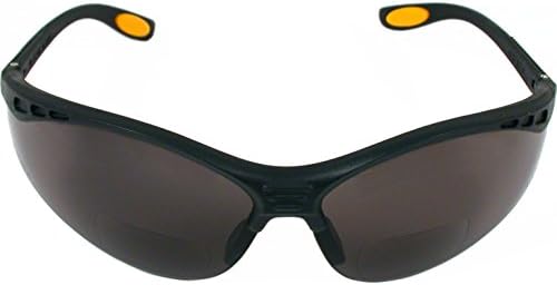 DEWALT DPG59-215C Reinforcer Rx-Bifocal 1.5 Smoke Lens High Performance Protective Safety Glasses with Rubber Temples and Protective Eyeglass Sleeve