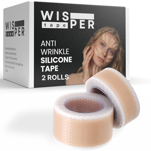 Silicone Face Tape | Anti-Wrinkle Face Tape | 2 Rolls with Different Widths for Custom Fit | Toning, Firming & Tightening Tape | Gentle on Sensitive Skin | Overnight Hold for Wrinkles and Fine Lines