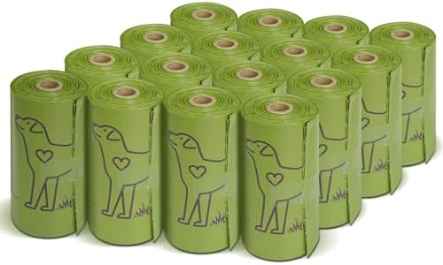 240 Count 13” x 9”Dog Waste Bags Rolls, Leakproof Strong & Sturdy Bags for Dogs, Doggie Bags Cats Litter Bags,Trash Bags for Doggy Pets