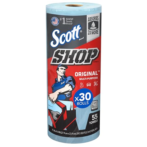 Scott� Shop Towels, Roll, 10 2/5 x 11, Blue