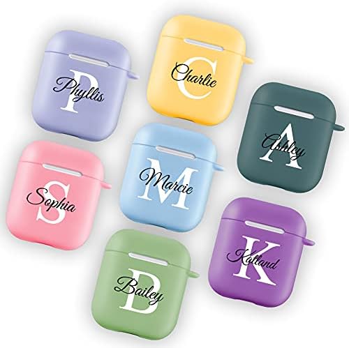 Custom Name Case for Apple AirPod 2 and 1,DIY TPU Soft Personalized Text Gift Shock Absorption AirPod 2&1 Case Cover(7 Colors to Choose)