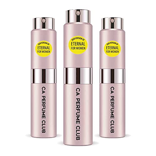 CA Perfume Impression of Calvin K. Eternal For Women Replica Version Fragrance Dupes Concentrated Long Lasting Eau de Parfum Spray Refillable Atomizer Bottle 0.27 Fl Oz-X3