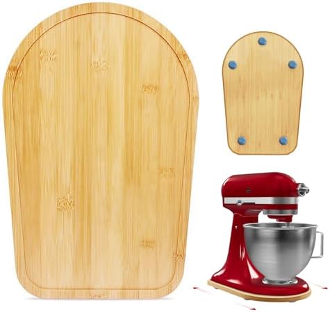 KAWENDE Mixer Slider Mat for Kitchenaid Stand Mixer, Bamboo Sliding Board for KitchenAid 4.5-5 Qt Tilt-Head Stand Mixer, Mixer Slider for Counter Sliding Tray for KitchenAid Mixer Mixers Accessories