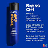 Matrix Brass Off Blue Color Depositing Shampoo Neutralizes Brassy Tones in Lightened or Color Treated Hair