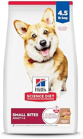 Hill's Science Diet Adult 1-6, Adult 1-6 Premium Nutrition, Small Kibble, Dry Dog Food, Lamb & Brown Rice, 4.5 lb Bag