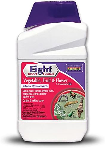 Bonide Eight Insect Control Vegetable, Fruit & Flower, 32 oz Concentrate Long Lasting Insecticide for Beetles and More