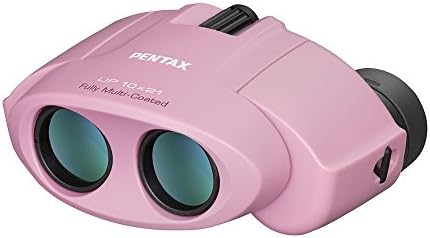 PENTAX 61806 UP Binoculars, 3.9 x 8.3 inches (10 x 21 cm), Pink, Small, Lightweight, Full Multi-Coating, Premium Prism Bak4 (10x), Festivals, Live Concerts, Watching Sports