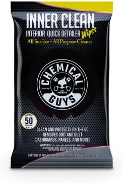Chemical Guys PMWSPI66350 InnerClean Interior Quick Detailer & Protectant Wipes Mega 50 Pack, Safe for Cars, Trucks, SUVs, Jeeps, Motorcycles, RVs & More, (50 Ct)