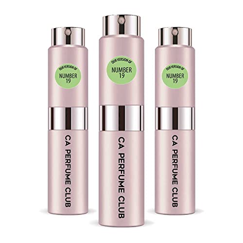 CA Perfume Impression of Number 19 For Women Eau de Parfum Spray Refillable Bottle 0.27 Fl Oz-X3