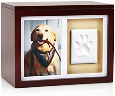 Pearhead Pet Dog or Cat Personalized Wooden Memory Box Keepsake, Pet Urn, Espresso, 41406
