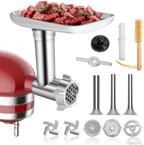 Meat Grinder Attachment for Kitchenaid Stand Mixer Stainless Steel, Meat Grinder Accessory for Kitchenaid Mixer, Meat Grinder, Sausage Stuffer