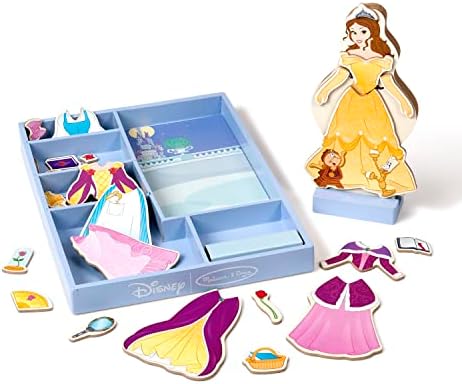 Melissa & Doug Disney Belle Magnetic Dress-Up Wooden Doll Pretend Play Set (30+ pcs)