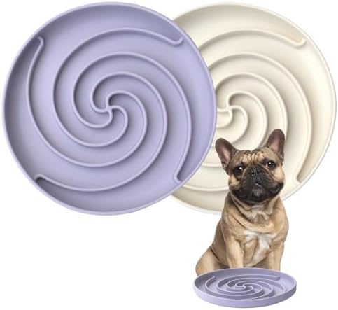 Dog Puzzle Bowl - Silicone Slow Feeder Dog Bowls for Healthy Eating - Puppy Slow Feeder Non-Slip Design Dishwasher Microwave Safe