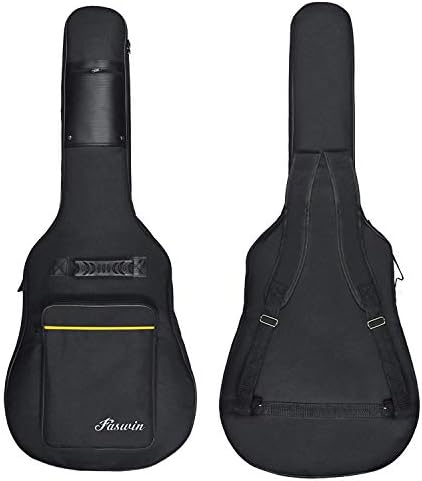 41 Inches Guitar Bag Dual Adjustable Shoulder Strap Acoustic Guitar Gig Bag, Guitar Case Waterproof Oxford Cloth 0.3 Inch Thicken Sponge Pad, Black