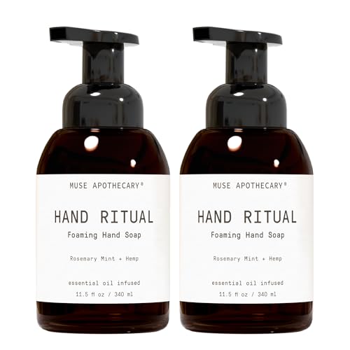 Muse Apothecary Hand Ritual - Aromatic and Nourishing Foaming Hand Soap, Infused with Natural Aromatherapy Essential Oils - USDA Certified Biobased - 11.5 oz, Aloe + Eucalyptus + Lavender, 2 Pack