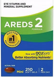 AREDS 2 Eye Vitamin & Mineral Supplement, 210 Softgels - Includes Lutein, Vitamin C, Zeaxanthin, Zinc & Vitamin E - Clinically Proven Formula for Eye Health Support