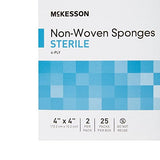 McKesson Non-Woven Sponges, Sterile, 4-Ply, Polyester/Rayon, 4 in x 4 in, 2 per Pack, 50 Packs, 100 Total