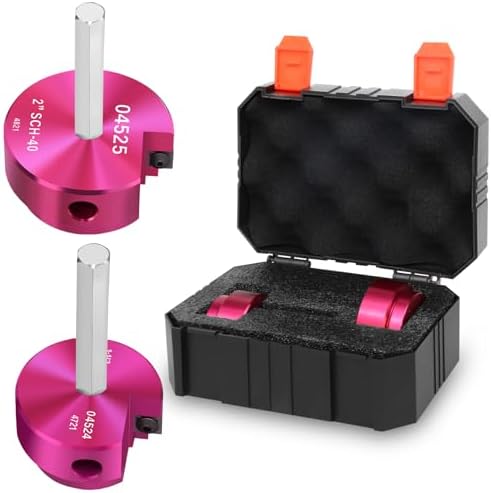 PVC Fitting Saver 1-1/2 & 2 Inch Head, PVC Pipe Reamer Socket Saver with 3/8-Inch Hex Shaft, Plastic Pipe Fitting Reamer for Plumbing Sch.40 CPVC ABS Socket Hub Removing,Fit Standard 1/2" Drills