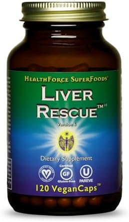 HealthForce SuperFoods Liver Rescue - Natural Liver Cleanse - with Milk Thistle & Dandelion Root - Gluten-Free & Vegan - 120 Capsules