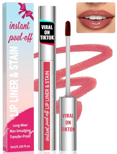 iMethod Lip Stain - Lip Liner Stain, Natural Long Lasting Lip Stain Peel Off, Waterproof Stay On All Day, Transfer-Proof, Highly Pigmented, Instant Peel Off Lip Stain Color, Nude Pink