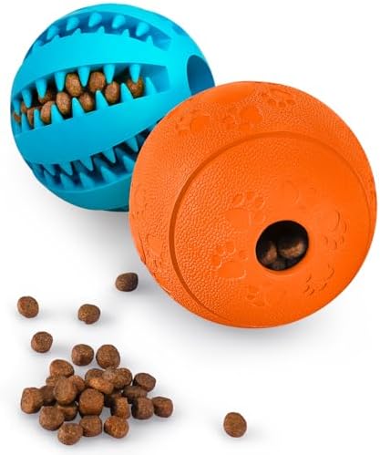 HIPPIH Interactive Dog Toys for Puppies 2 Pack, Dog Puzzle Toys for Small Dogs, Dog Balls for Medium Dogs, Treat Dispensing Dog Toys
