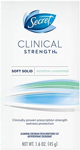 Secret Clinical Strength Soft Solid Sensitive Unscented Deodorant, 1.6 oz (Pack of 1)