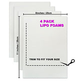 4 Pack Lipo Foam Post-surgical Ab Board Flattening Abdominal Compression Board for using with Post Liposuction Surgery Compression Garments Foam pads for Recovery 8"X11"