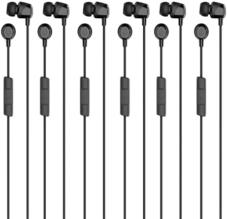 Skullcandy Jib In-Ear Wired Earbuds, Noise Isolating, Microphone, Works with Bluetooth Devices and Computers - Black 6-Pack