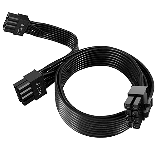 16 AWG PCIE 8 Pin Male to Dual Pcie 8pin(6+2) Male Cable,GPU Power Adapter Cable for EVGA Modular Power Supply,Graphics Card 8pin Splitter(65cm+15cm)