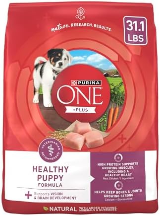 Purina ONE Plus Healthy Puppy Formula High Protein Natural Dry Puppy Food with added vitamins, minerals and nutrients - 31.1 lb. Bag