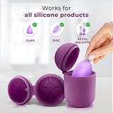 EcoBlossom Reusable Menstrual Cup and Case - The Most Reliable Medical Grade Silicone Period Cups - Comfortably use for 12 Hours (Small (Pack of 2), Round Stem & Case)