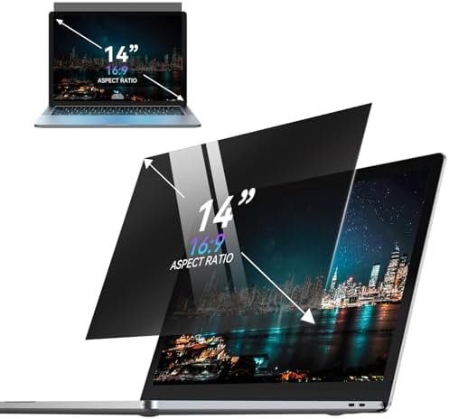 Laptop Privacy Screen 14 Inch, Removable 16:9 Aspect Privacy Filter Screen Protector for 14 Inch Laptop, Privacy Screen Anti Peeping