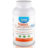One Planet Nutrition Nano Curcumin Plus 500 mg, Turmeric Curcumin Water Soluble Supplements, Nanoparticle-encapsulated Curcumin, Better Absorption, Non-GMO, Turmeric Capsules - 120 Veggie Capsules