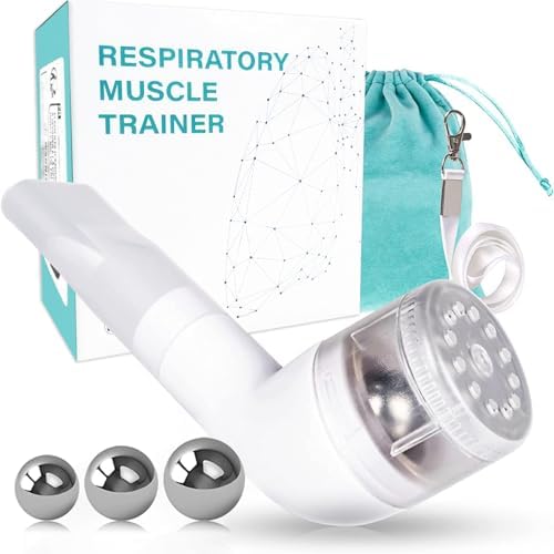 BOKANG Flutter Valve Breathing Exercise Device for Lungs, Breathing Trainer, Flutter Valve Device, Equipped 3 Balls, with Lanyard and Storage Bag, Suit for Lung Rehabilitation Clients and Exerciser