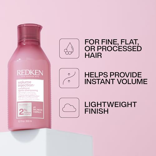 Redken Volume Injection Conditioner | Hair Volumizer For Fine Hair | Detangling and Volumizing | 10.1 Oz